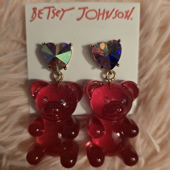 Betsey Johnson Pink Gummy Bear Drop Earrings! - Picture 12 of 14